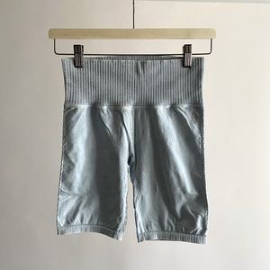 Free People Good Karma Bike Shorts Blue Breeze